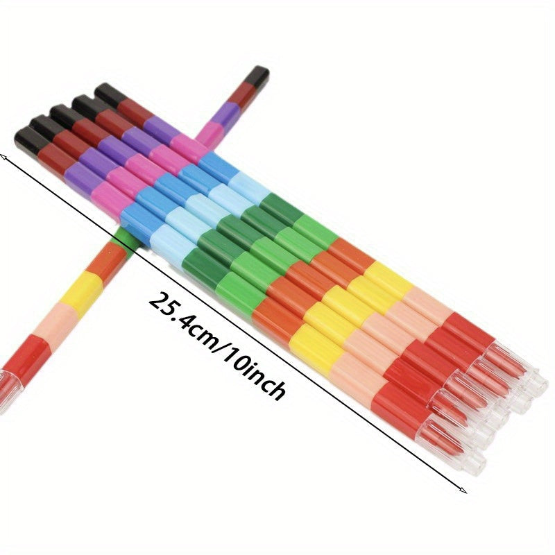 12-in-1 Vibrant Stacking Crayons, 10-Piece Set