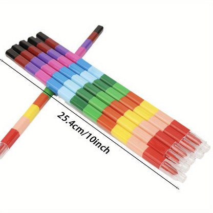 12-in-1 Vibrant Stacking Crayons, 10-Piece Set