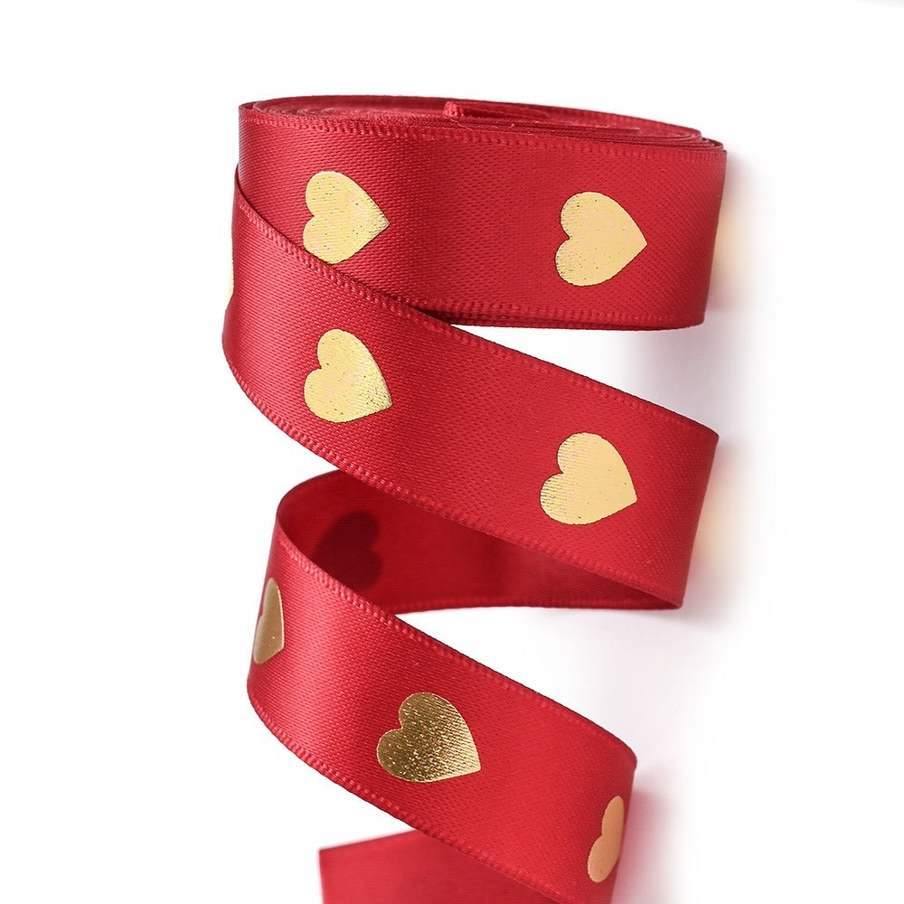 1 Roll 5 Yards Peach Heart Hot Stamping Ribbon