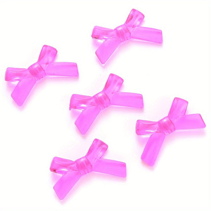 20/50PCS 2×3.4cm Transparent Bow Acrylic Embellishment Beads
