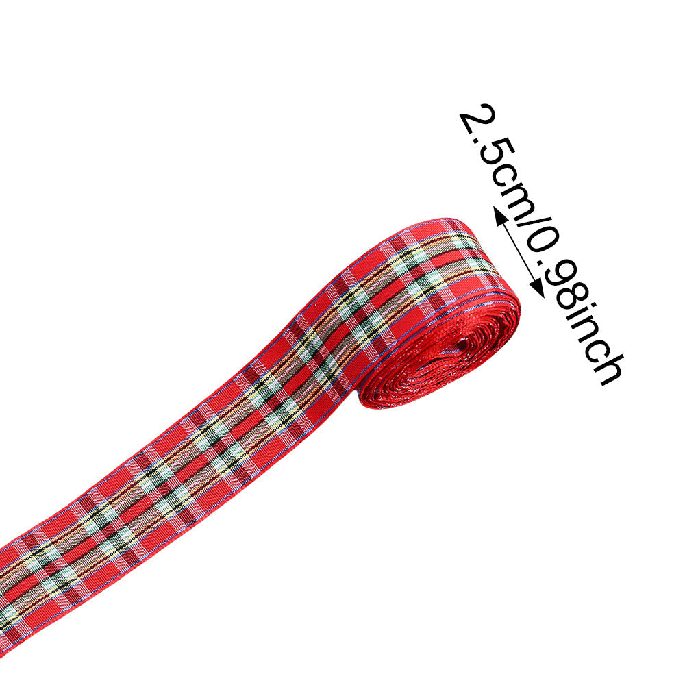 Christmas Plaid Polyester Ribbon