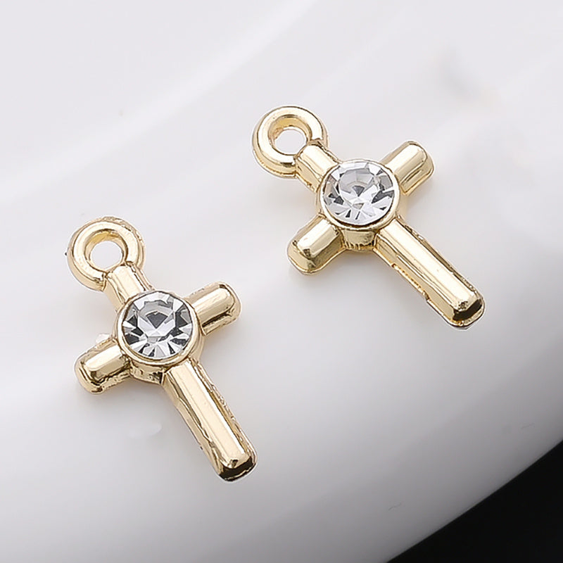 Rhinestone Cross Pendant Charms