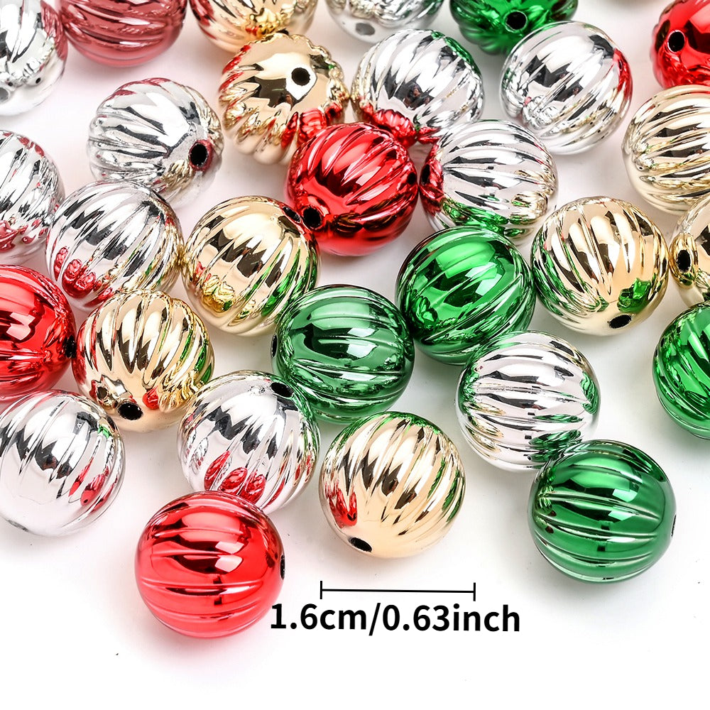 Pumpkin Round Acrylic Beads