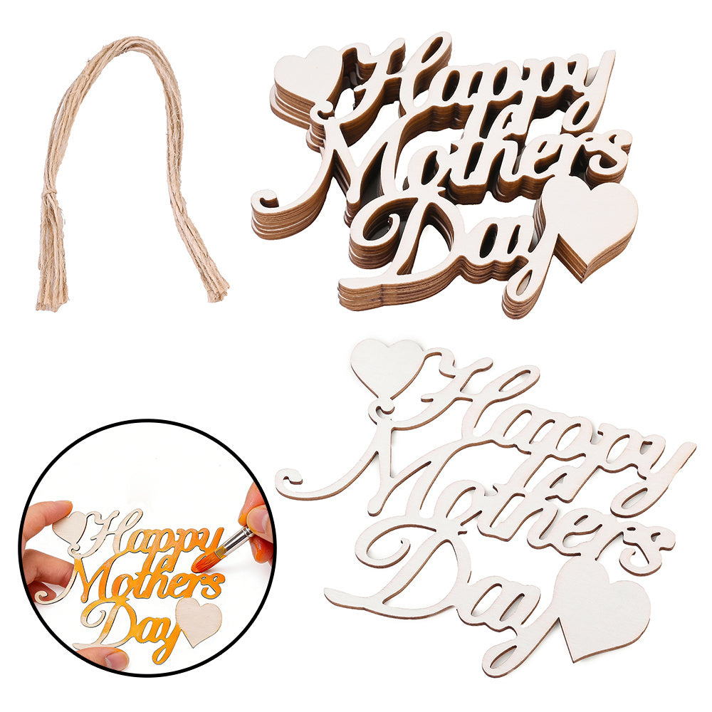 10-Piece Mother's Day Blank Wooden Sign Set