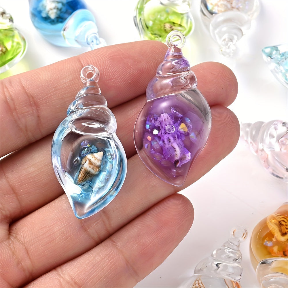 Luminous Transparent Conch Resin Pendants