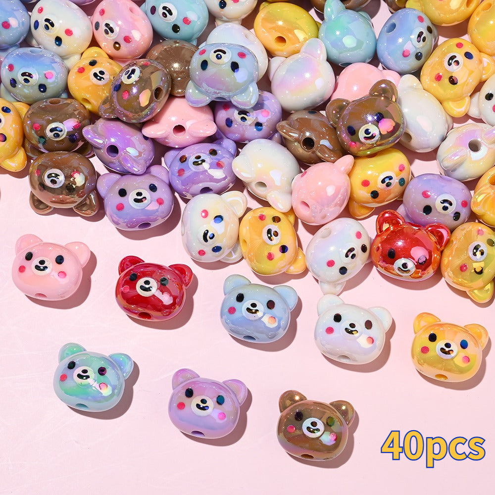 Shiny UV Bear Head Beads
