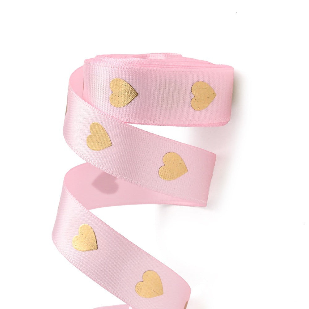 1 Roll 5 Yards Peach Heart Hot Stamping Ribbon