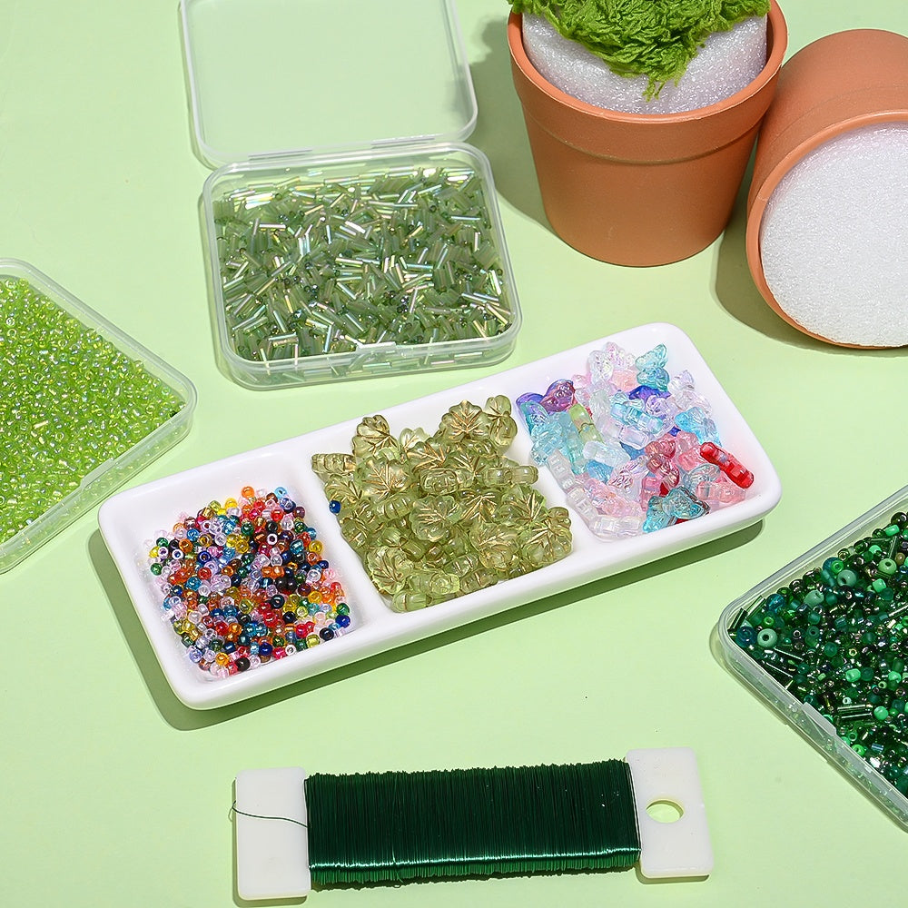 Green DIY Mini Potted Plant Bead Kit