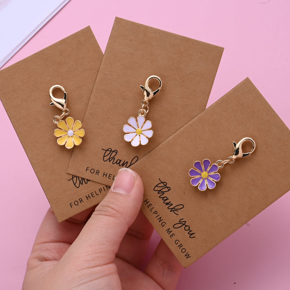 Alloy Flower Keychain Set