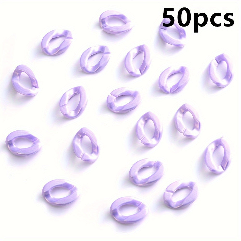 Sparkling Acrylic Oval Chain Beads