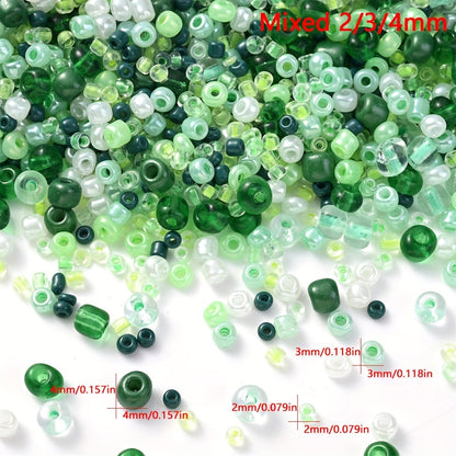 750PCS 2/3/4mm Mixed Glass Beads - 20g