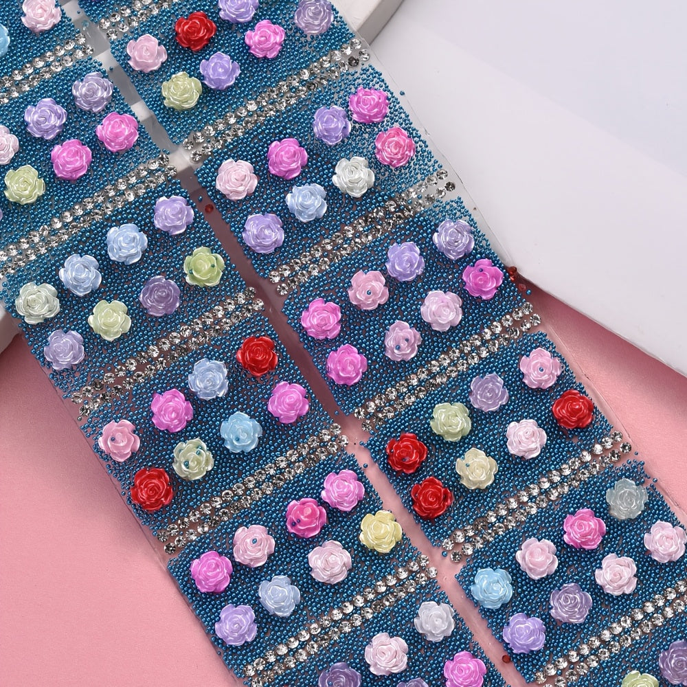 14PCS 40×30mm Flower Hot Melt Adhesive Embellishment Set