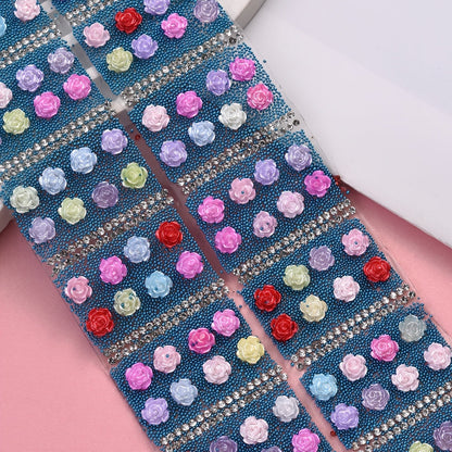 14PCS 40×30mm Flower Hot Melt Adhesive Embellishment Set