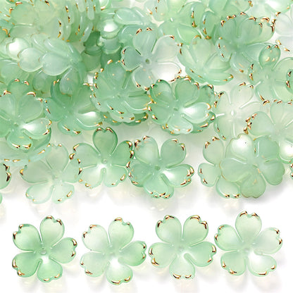 200PCS 19mm Colorful Five-Petal Flower Acrylic Beads