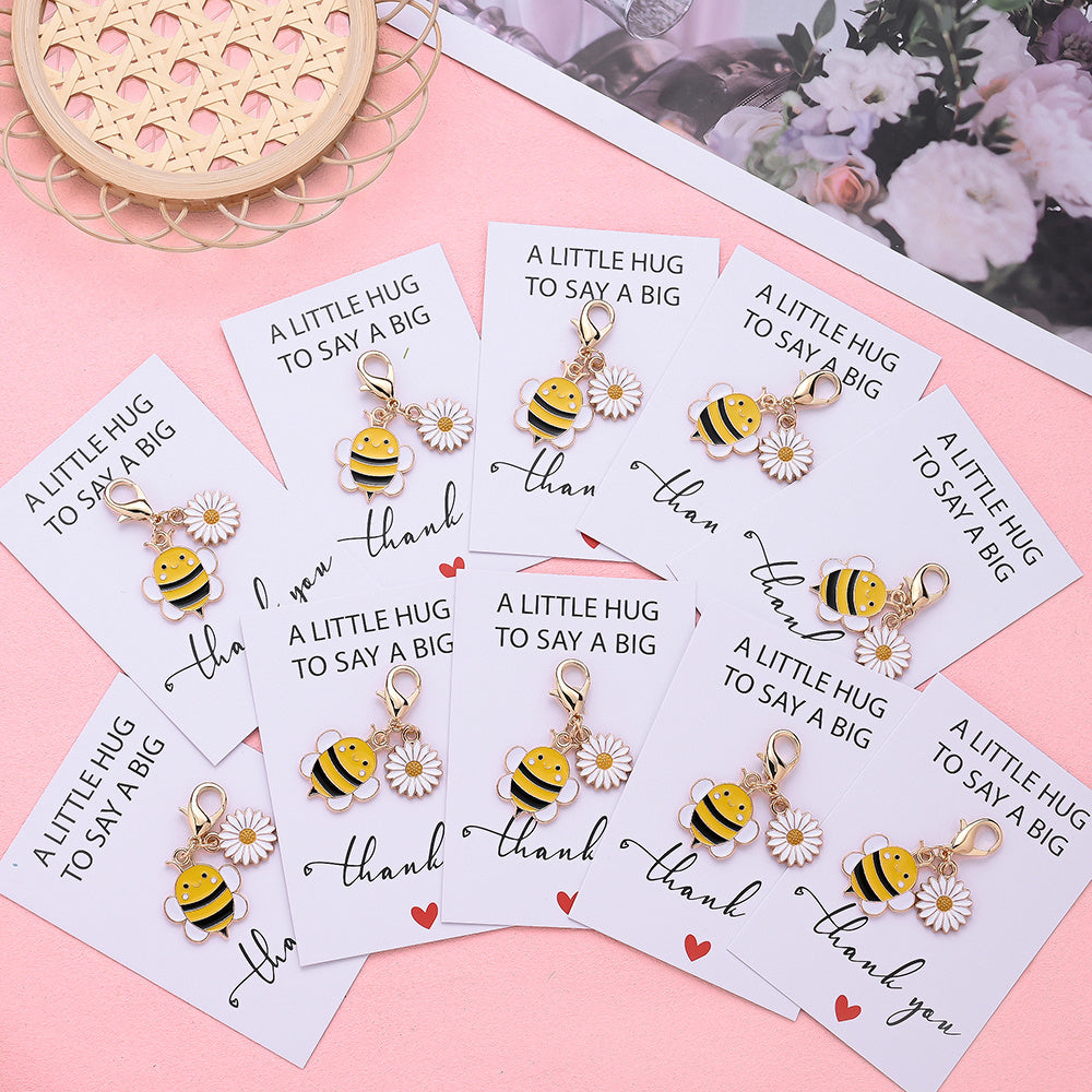 5/10-Set Bee & Daisy Flower Keychain Gift Set