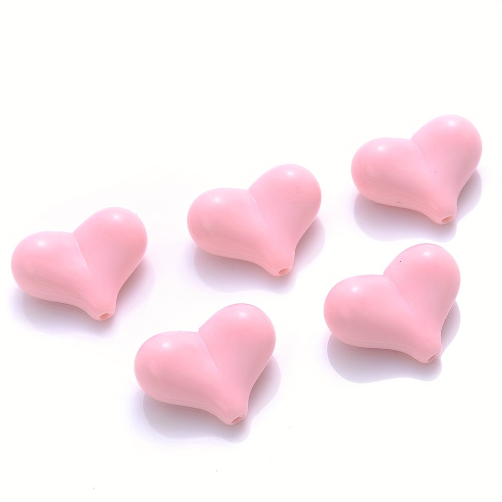 20PCS 17×21mm Multicolor Acrylic Heart Spacer Beads