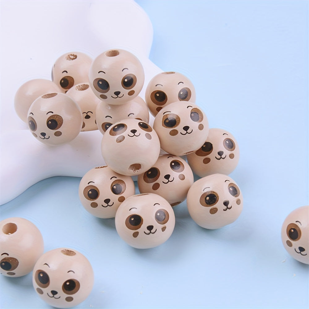 Animal Pattern Wooden Beads