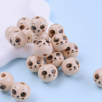 Animal Pattern Wooden Beads
