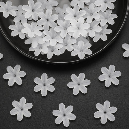 White Six-Valve Acrylic Beads