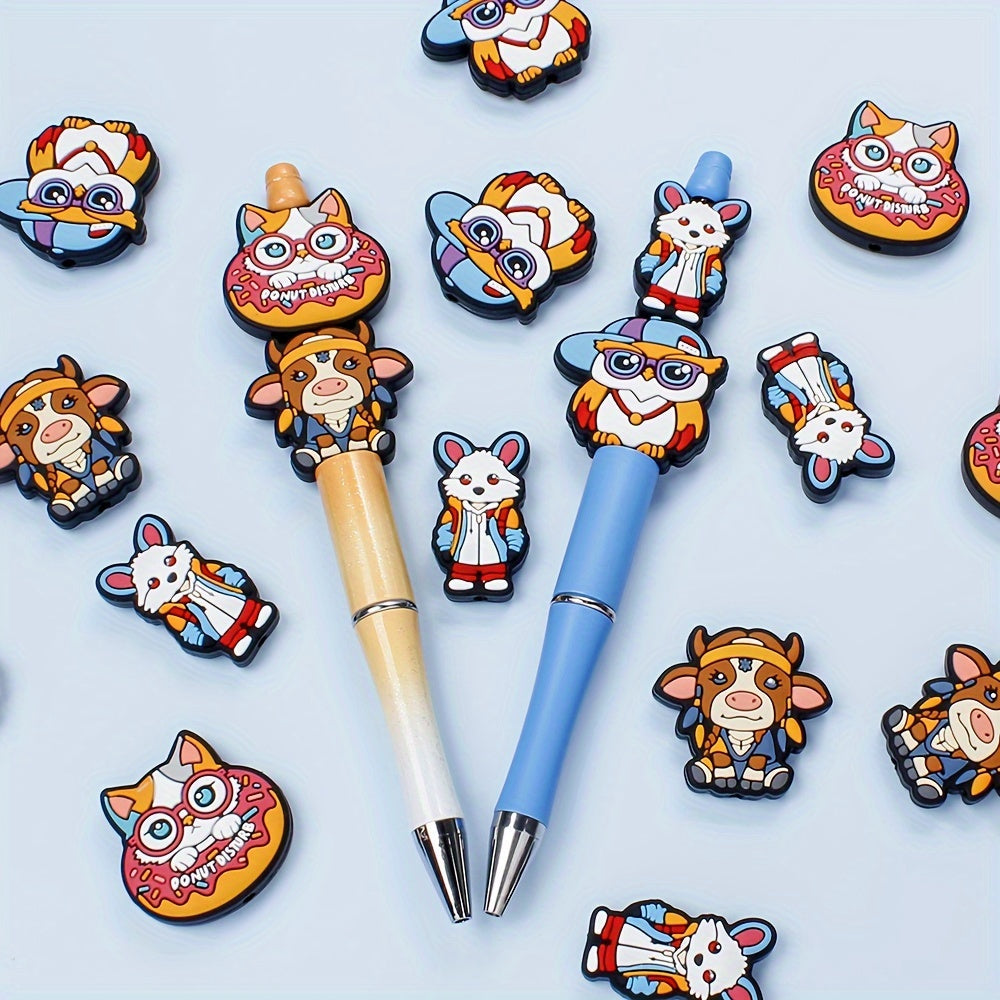 1PC 16–30mm Silicone Owl, Fox & Donut Bead Set