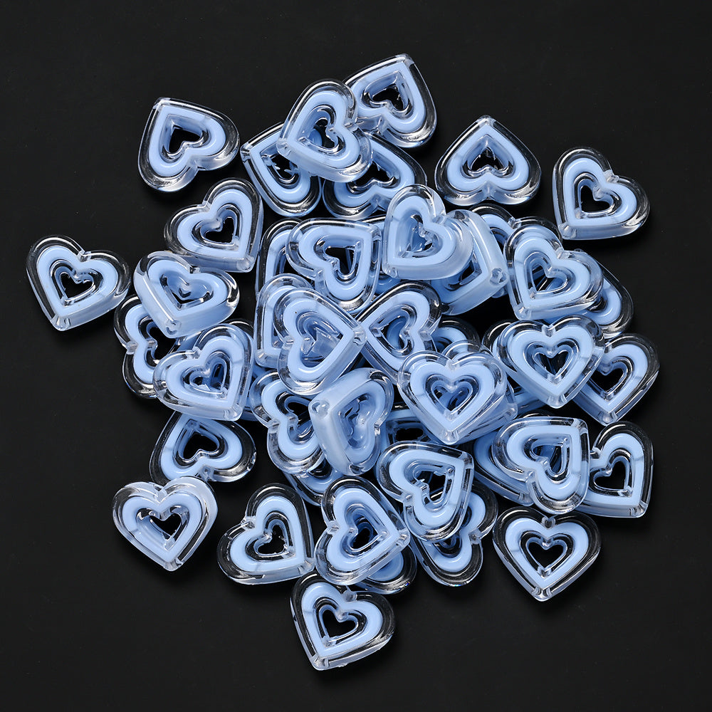 Acrylic Heart-Shaped Beads