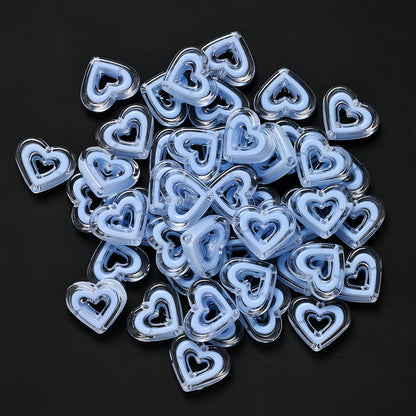 Acrylic Heart-Shaped Beads