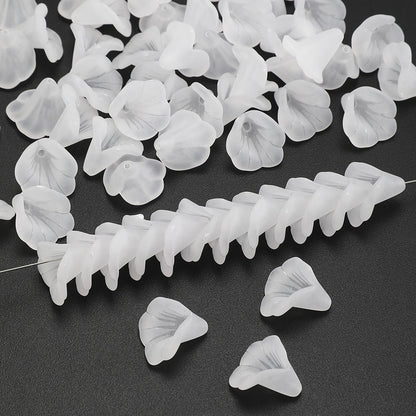 White Acrylic Horn Flower Beads