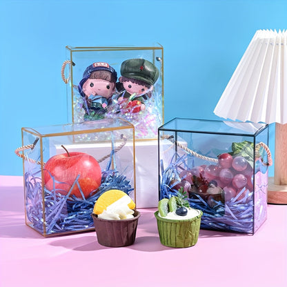 5-Piece Transparent Handheld Gift Boxes with Rope
