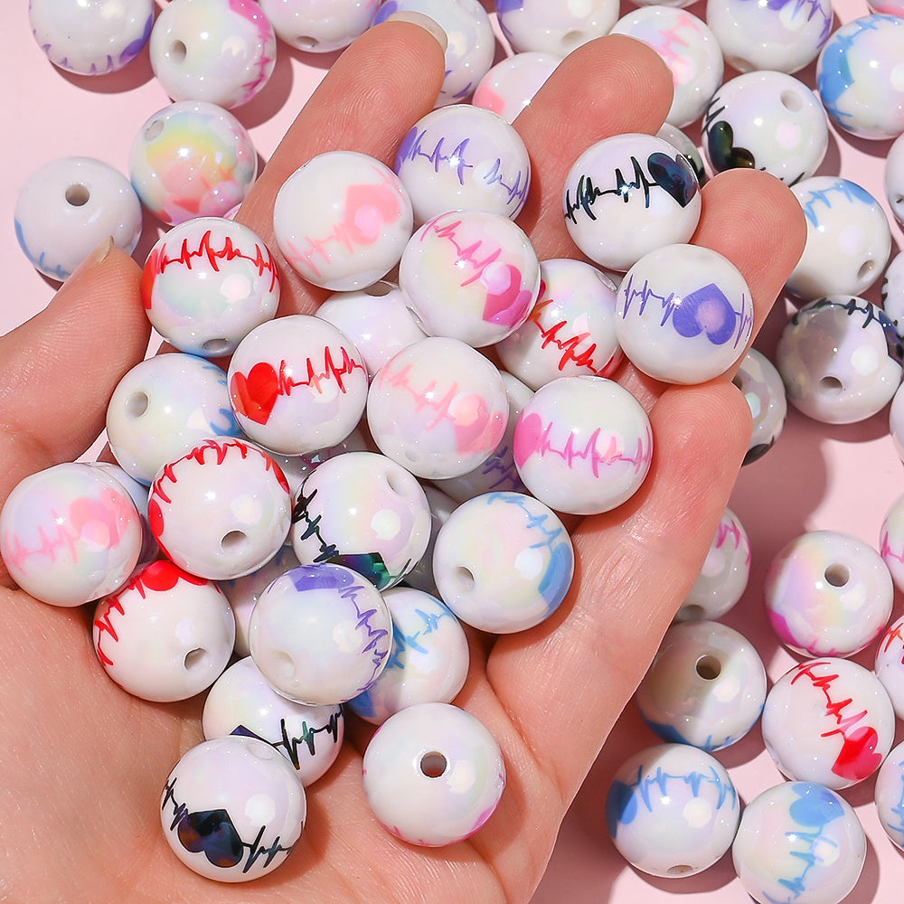 Colorful Heart Acrylic Beads