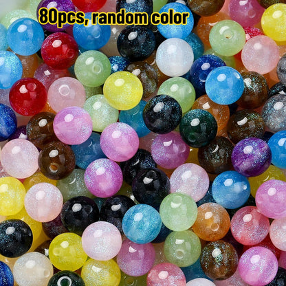 8/10/12 mm Summer Glitter Resin Beads
