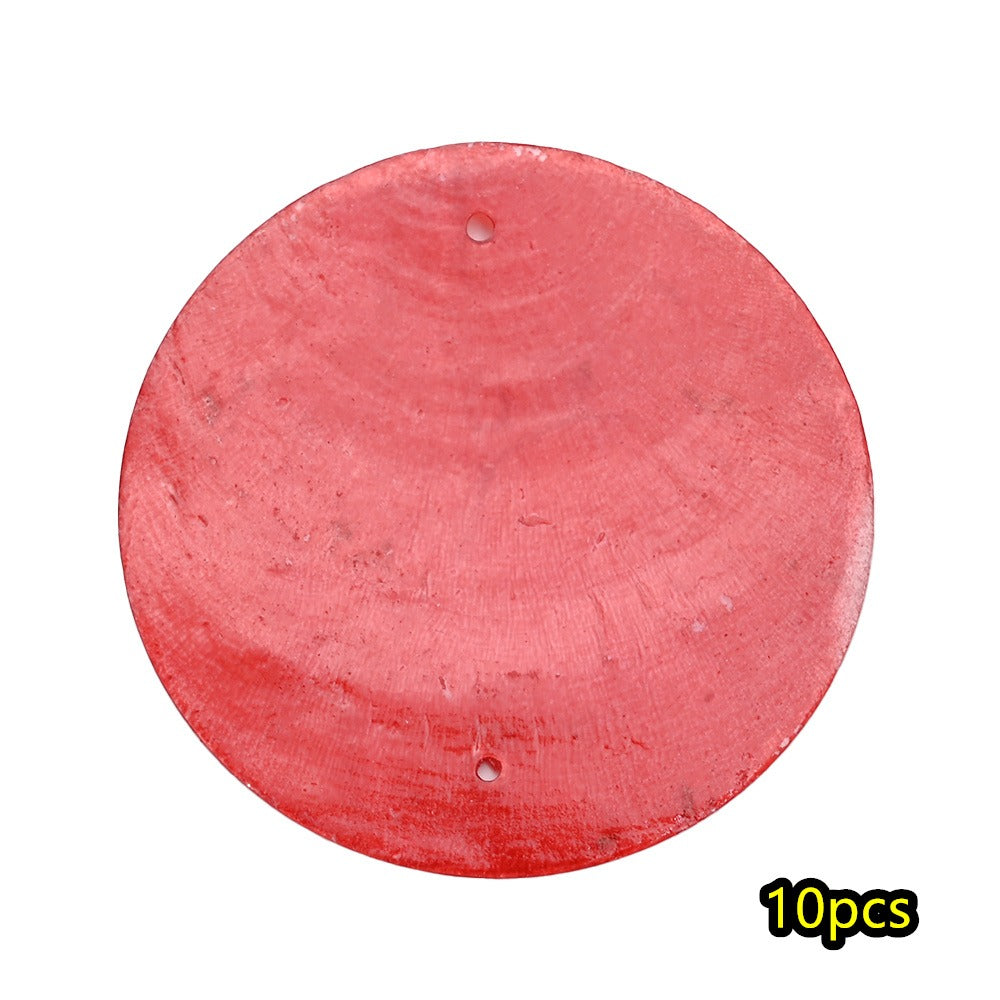 10-Piece Round Ocean Stone Pendants