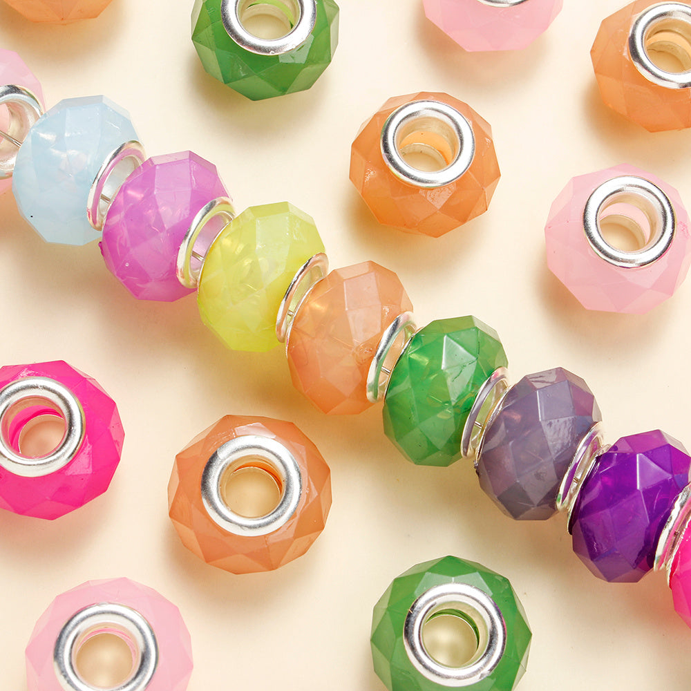 European Faceted Large Hole Spacer Beads