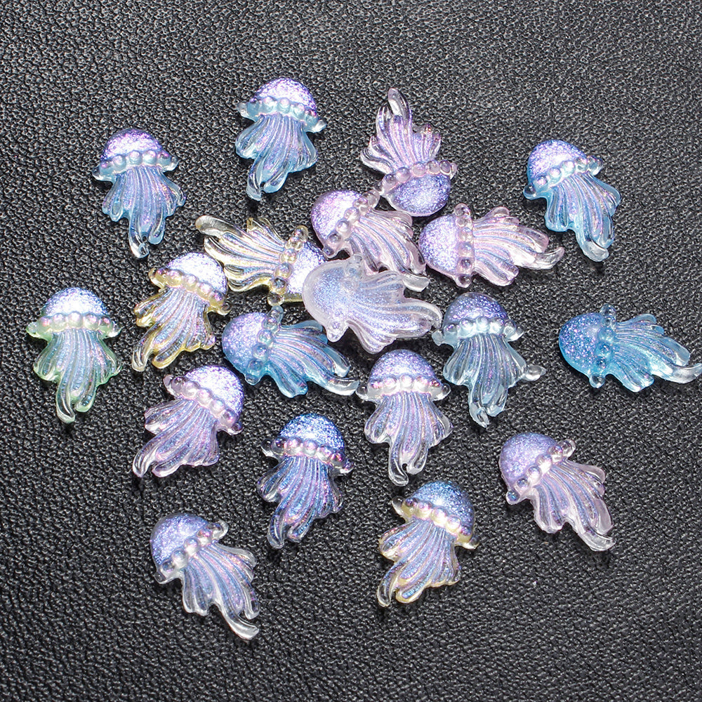 200-Piece 8x15 mm Mini Shiny Fish Flatback Resin Embellishments