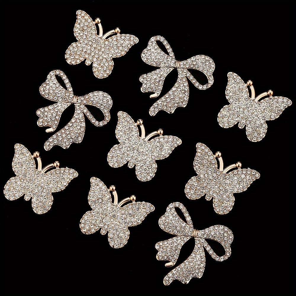 Gold Butterfly & Bow Shape Plastic Patches