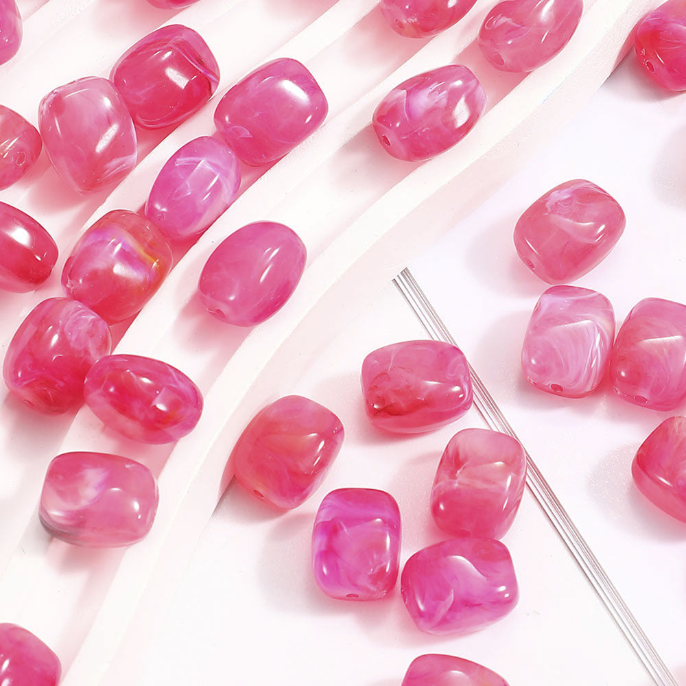 Multicolor Acrylic Straight-Hole Spacer Beads