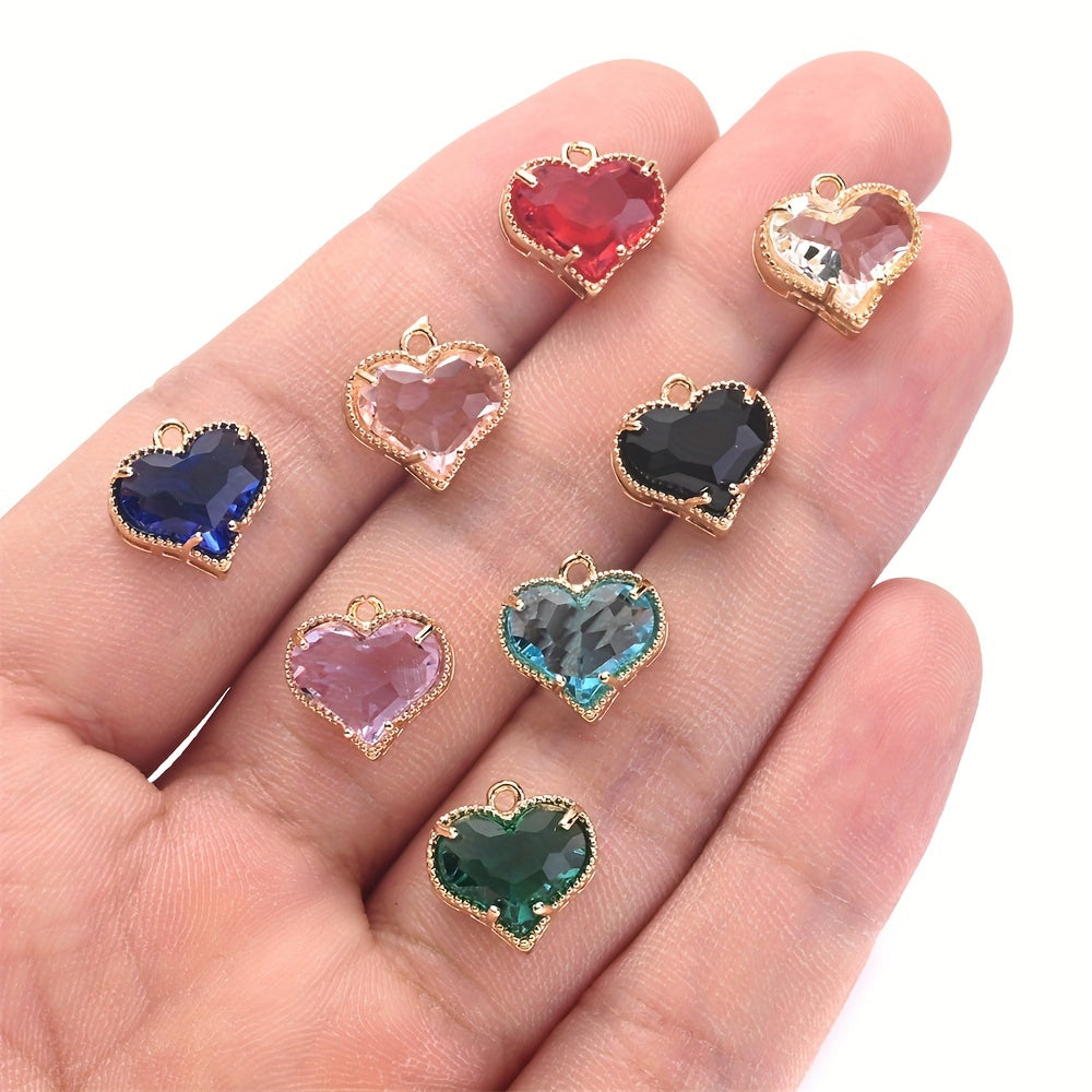 Faceted Heart Rhinestone Pendants