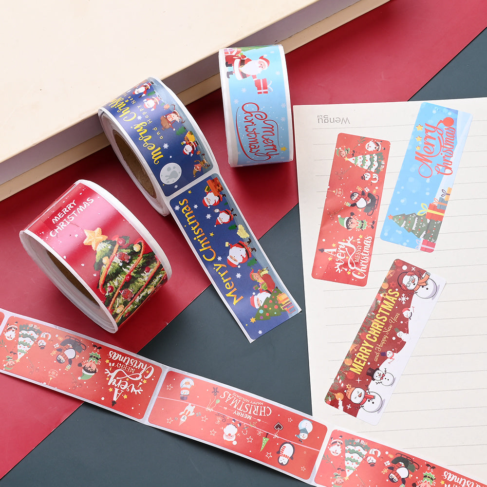 Christmas Pattern Rectangular Stickers