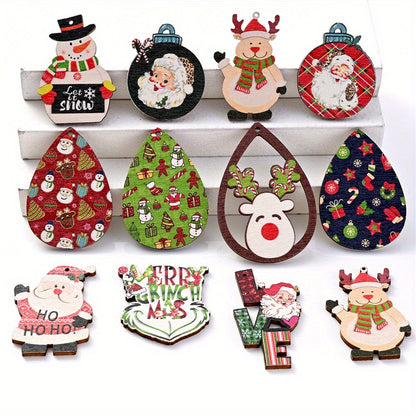 Christmas Painted Wooden Hanging Pendants