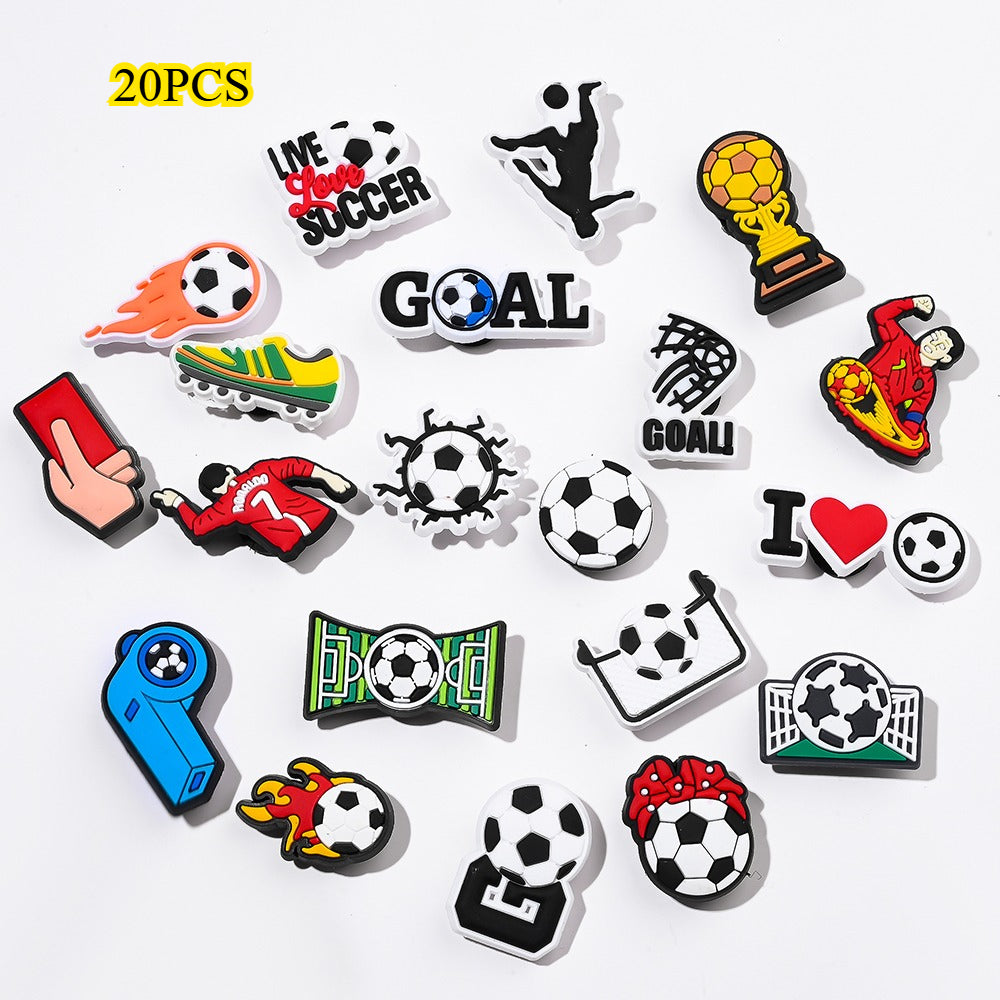 20/34-Piece PVC Soccer Shoe Charms