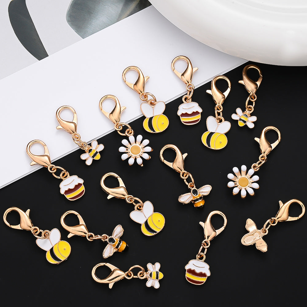 Bee and Daisy Enamel Pendant Charms