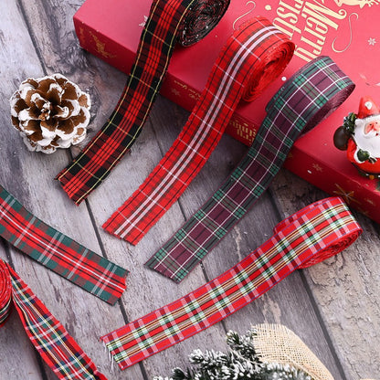 Christmas Plaid Polyester Ribbon