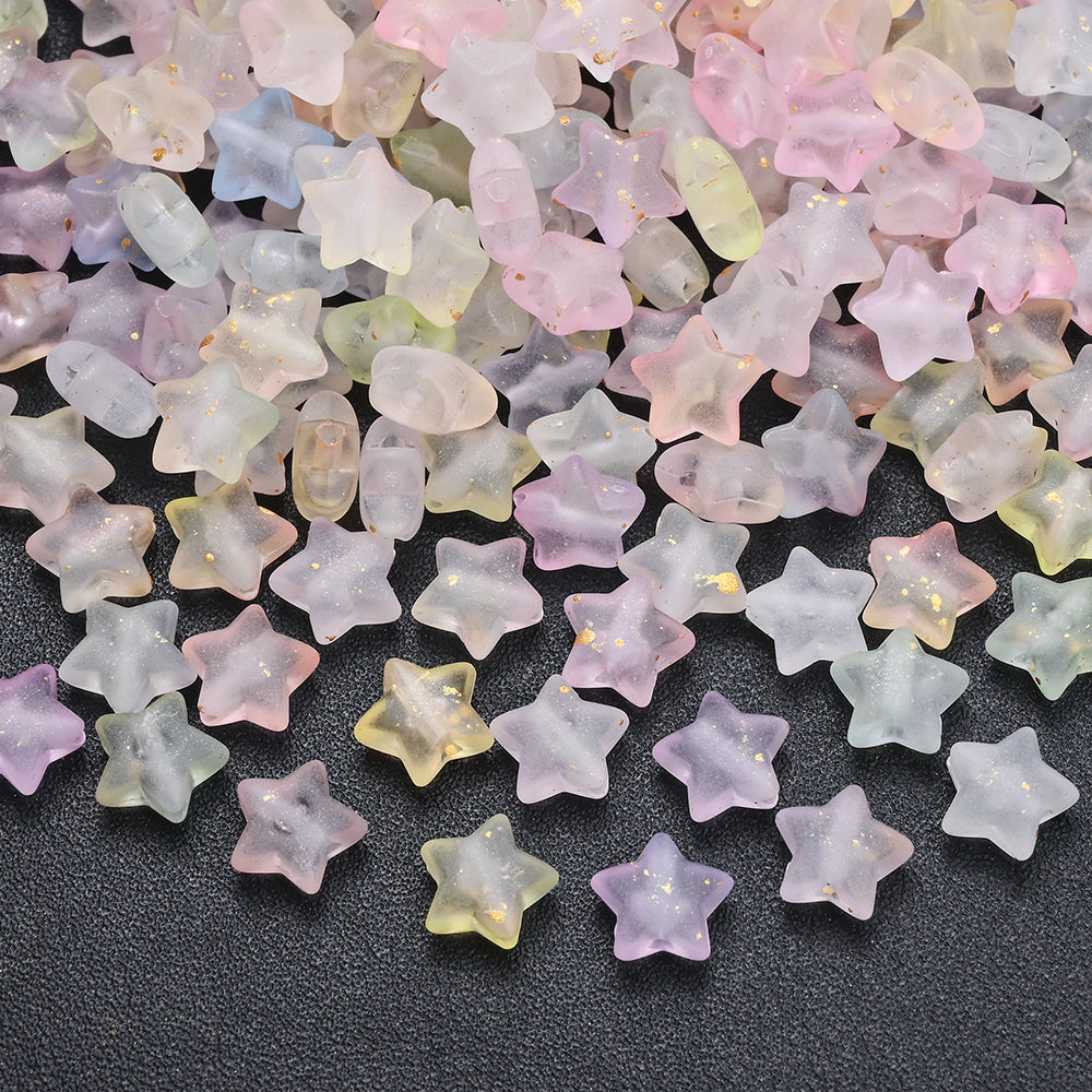 9 mm Gradient Matte Star Acrylic Beads