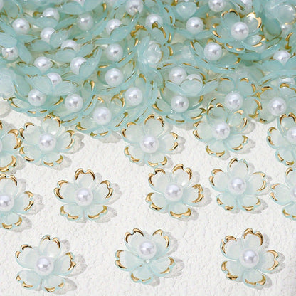 Colorful Cherry Blossom Acrylic Beads