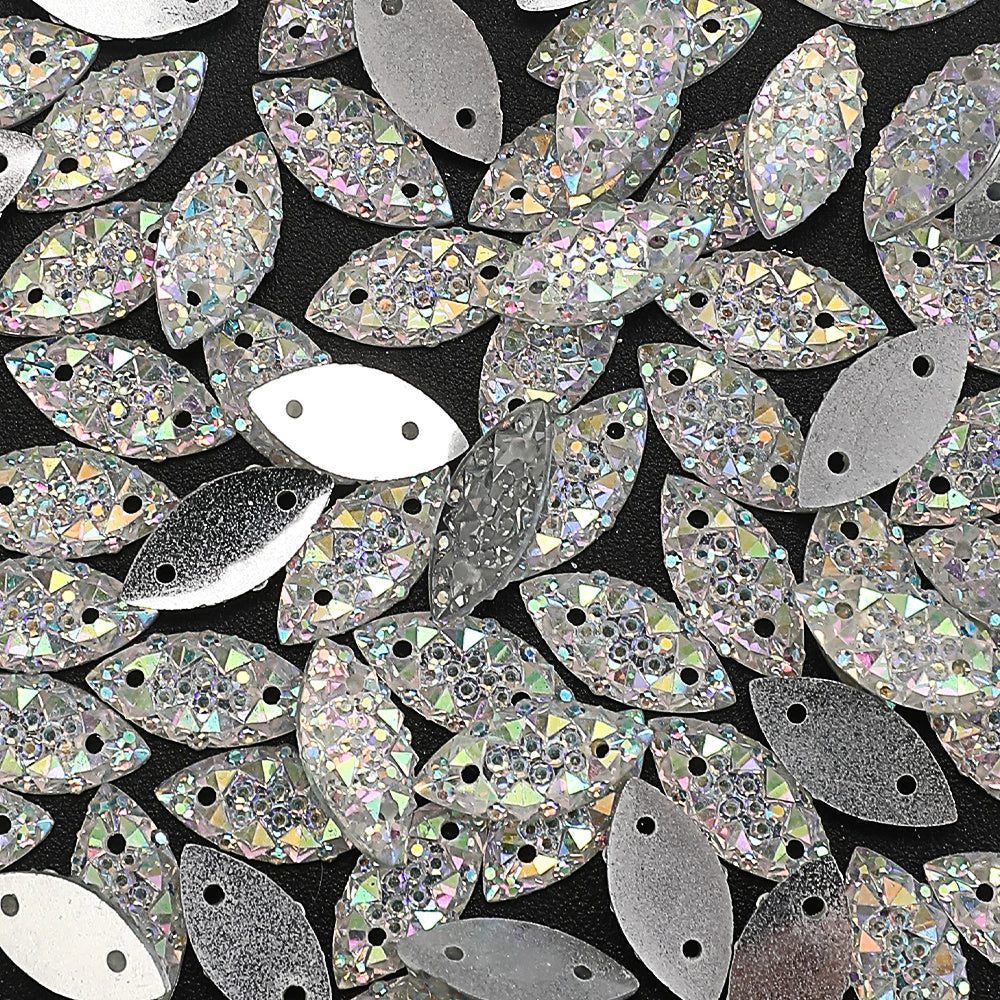 White Oval Double Face Resin Patches