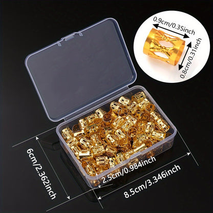 100PCS 8×9mm Vintage Flower Tube Alloy Spacer Bead Set