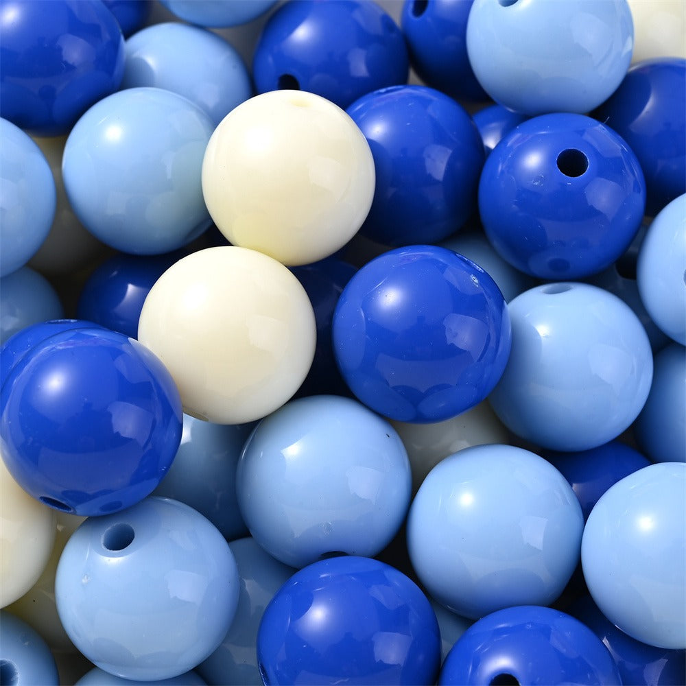 50pcs 16mm Vibrant Acrylic Round Spacer Beads