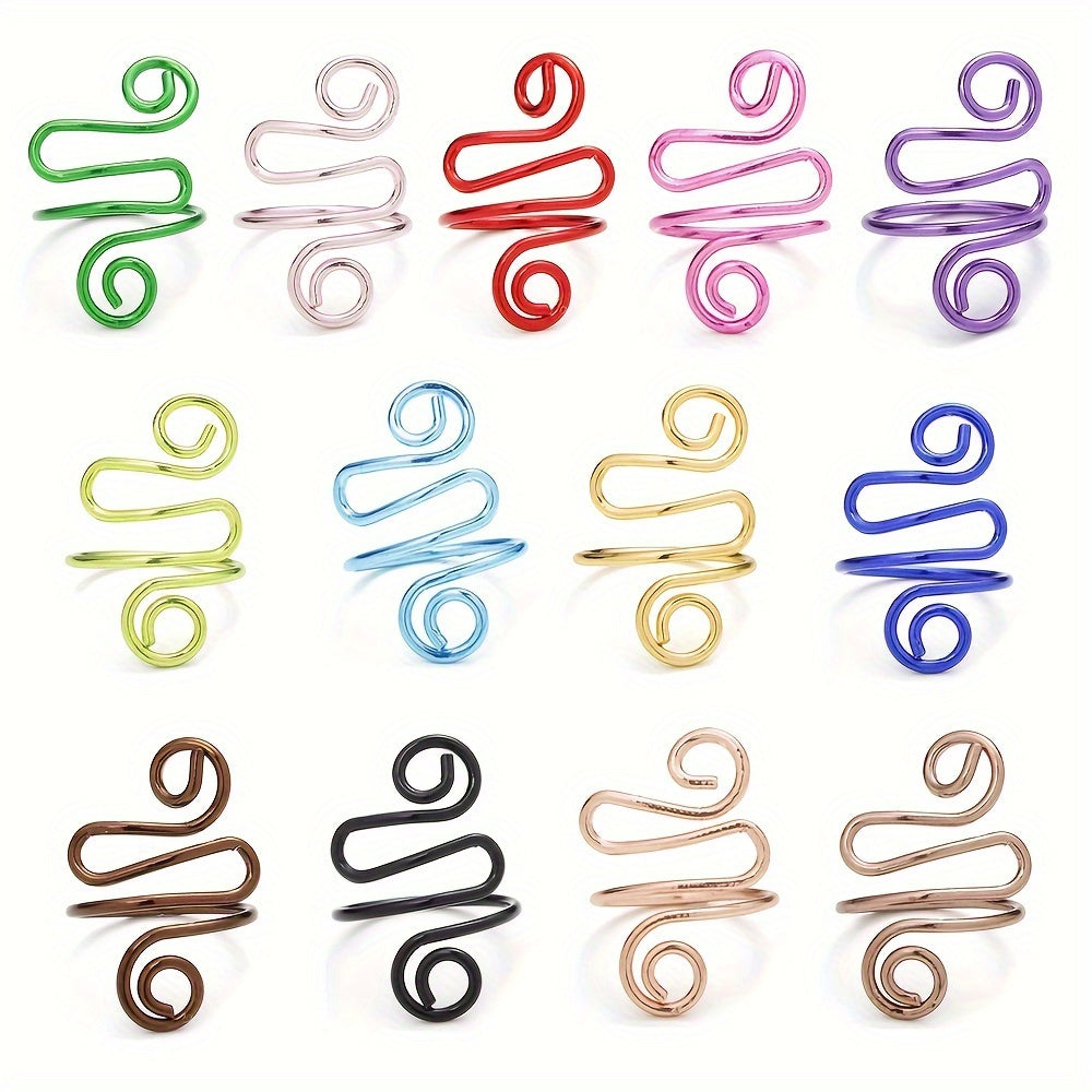10PCS 22×31mm Multicolor Twist Ring Knitting Tool Set