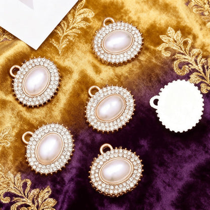 Rose Golden Pearl Rhinestone Pendants