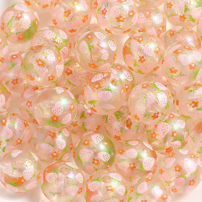 Matte Strawberry Resin Beads