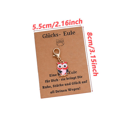 Red Enamel Owl Keychains